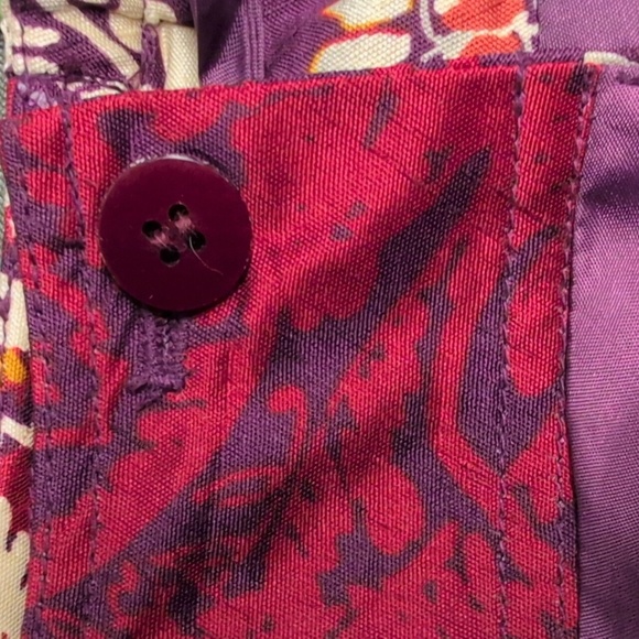 Talbots 100% Silk Flora/Red Paisley Wrap Skirt Size 14 P EUC - Picture 9 of 11